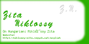 zita miklossy business card